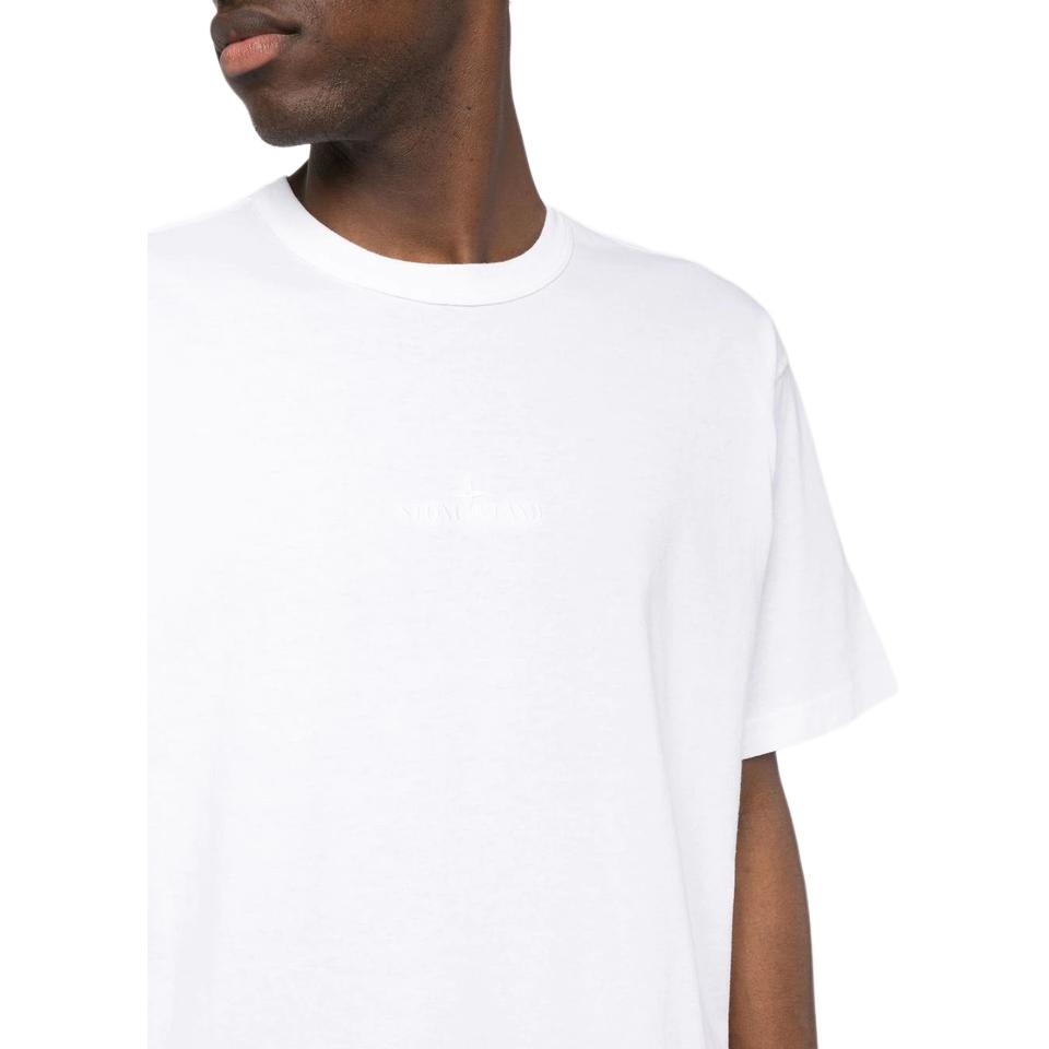 Stone Island Plain Crew Neck Short Sleeve T-Shirt Men tops White 781520444-V0001