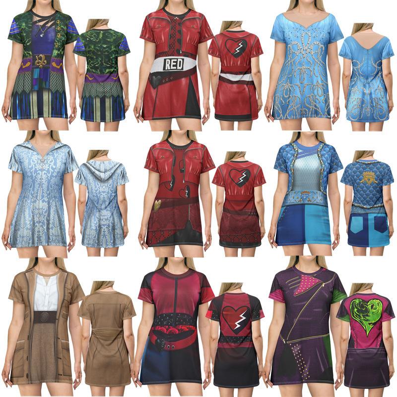 European Amazon Descendants Print Jumpsuit Halloween Character Cosplay Dress