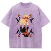 Cool Angel Demon Sheep T Shirts Unisex Washed Tees Men Women Short Sleeve T-shirts Cotton Streetwear T Shirts