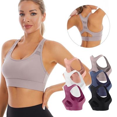 Einteiliger Sport-BH mit festen Cups, hoher Stützkraft, stoßfest, gerafft für Damen, dünner Stil, schöner Rücken, Sport-BH