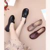 Mom middle-aged soft leather new single shoes middle-aged and elderly flat-soled one-pedal soft-soled women's shoes elderly non-slip comfortable leath