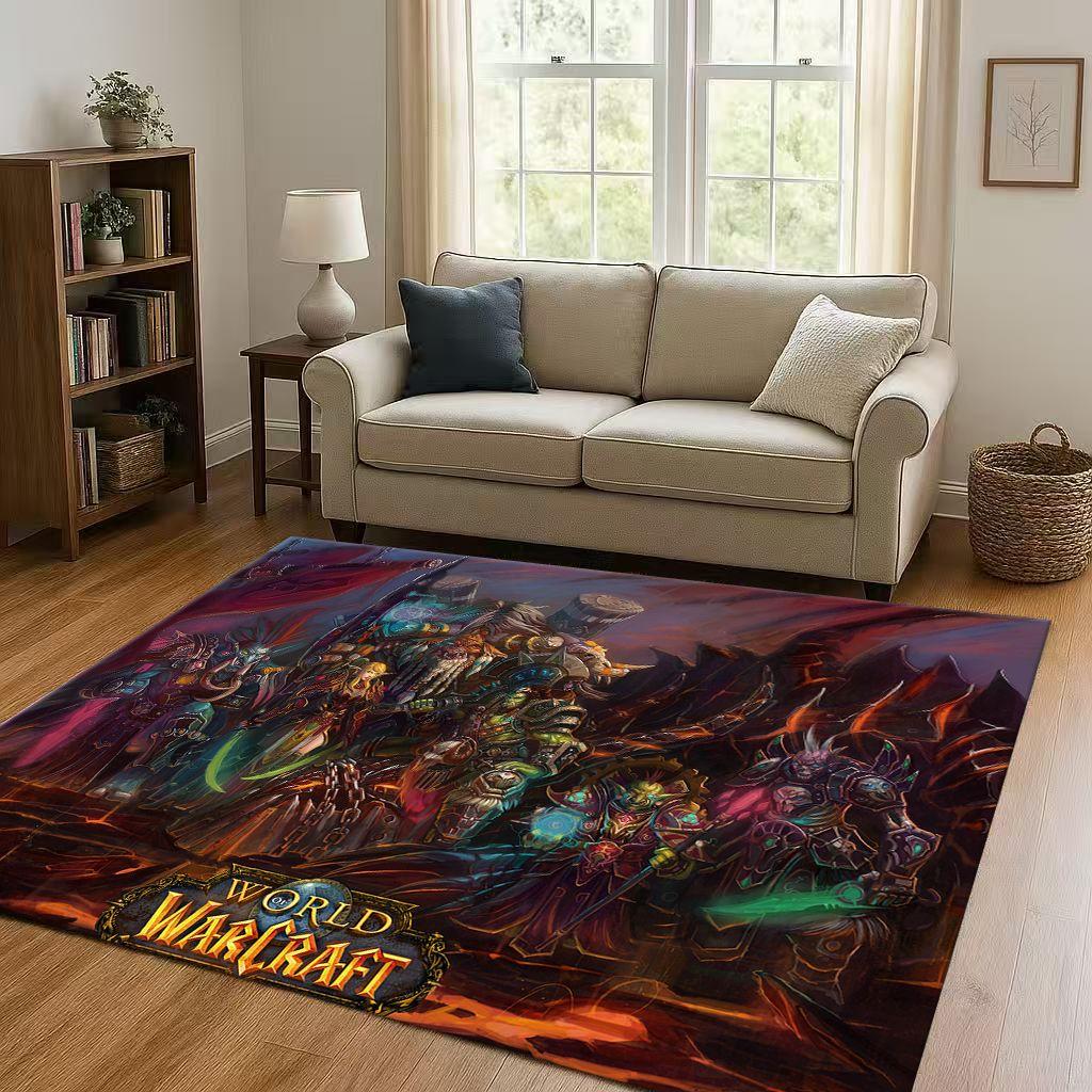 HD WOW World of Warcraft Game Demon Hunter Arthas Living Room Non-Slip Area Rug Carpet for Bedroom Playroom Sofa,Home Doormat