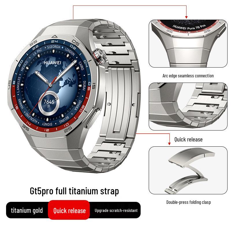Titanium Alloy Strap for Huawei GT5/Pro GT4/Watch5/4/6 - Business Style Watch Band
