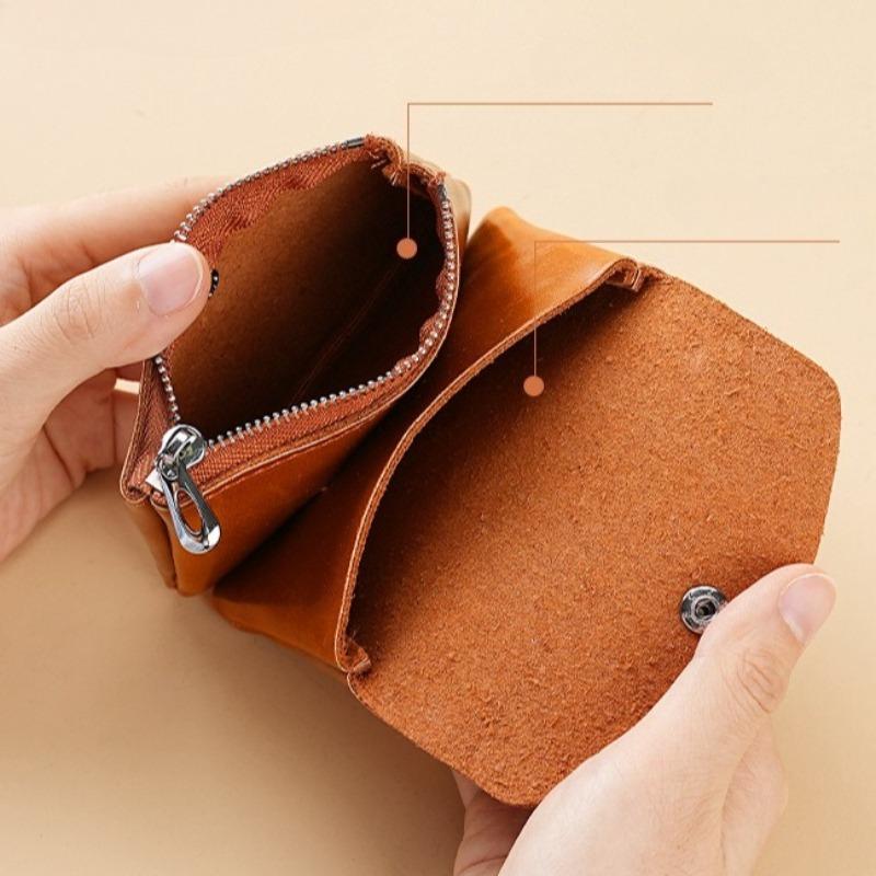 Unisex Solid Vintage Bag Coin Purse Small Wallet Change Purses Zipper Bags Organizer Wallets PU Leather Key Card Holder