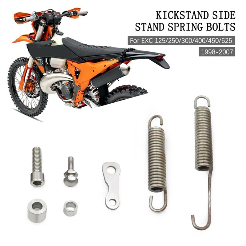 A28G-Motorcycle Kickstand Bolts Springs Side Stand Bolts Springs For  EXC 125 250 300 400 450 525 1998-2007