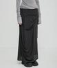 Peulleeoeob Asymmetrical Draped Long Skirt (Fl-263_Black)