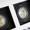 JOYINLED Square Double Ring LED Downlight Adjustable Recessed Frame GU10 MR16 Bulb Holder Spot Lamp Bracket Fixture for Decor