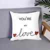 Ausgezeichneter Sofakissenbezug Valentinstag Atmungsaktiv Dekorativ Quadratisch Liebe Herz Buchstabenaufdruck Kissenkissen