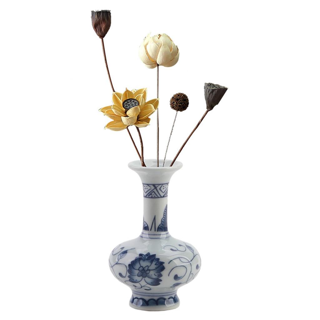 Antique Chinese Blue And White Porcelain Miniature Vases Flower Holder For Hydroponic Plant Shelf Display Container