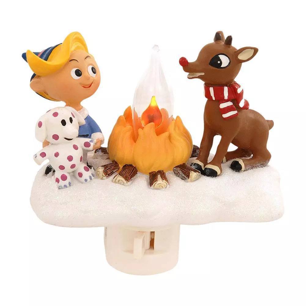 Ghost Campfire Night Light, Plug-in Wall Flickering Flame Nightlight, Halloween 3D Cute Spooky Marshmallow Ghost Decoration for Bedroom