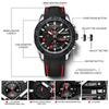 Megir Mode Herren Sportuhr Silikonarmband Armbanduhr Uhr Wasserdicht Quarz Chronograph Montre Homme 2055