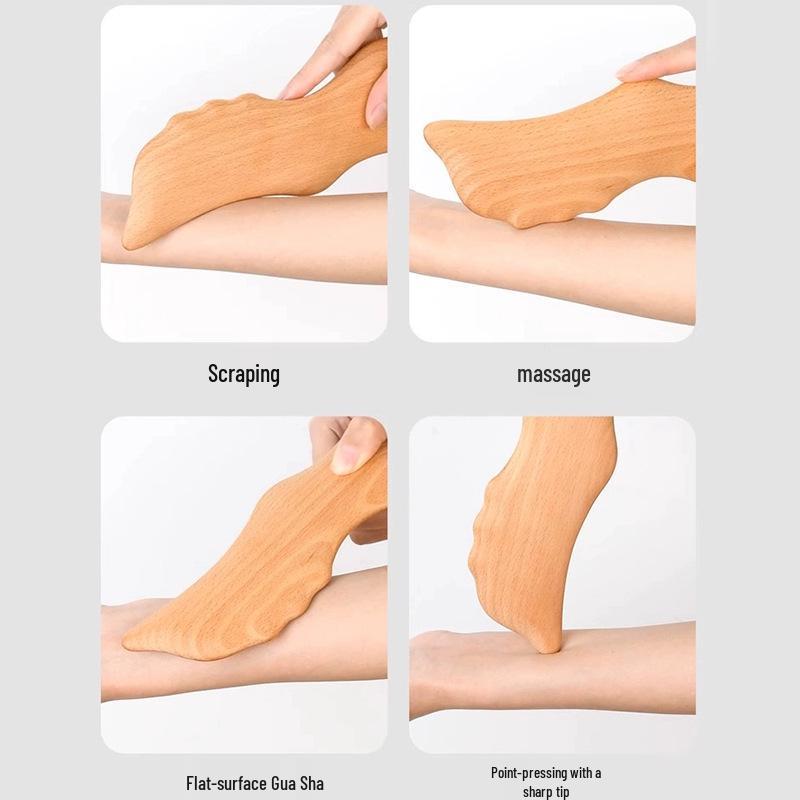 Multi-Functional Beech Wood Gua Sha Board: Wooden Massage Tool for Neck & Shoulder Relief