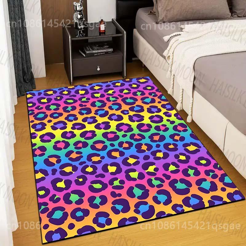 

Colorful Leopard Art Print Carpet for Living Room Bedroom Sofa Creative Doormat Home Decor Area Rugged Non-slip Mat for Gifts 40x60cm (16x24in)