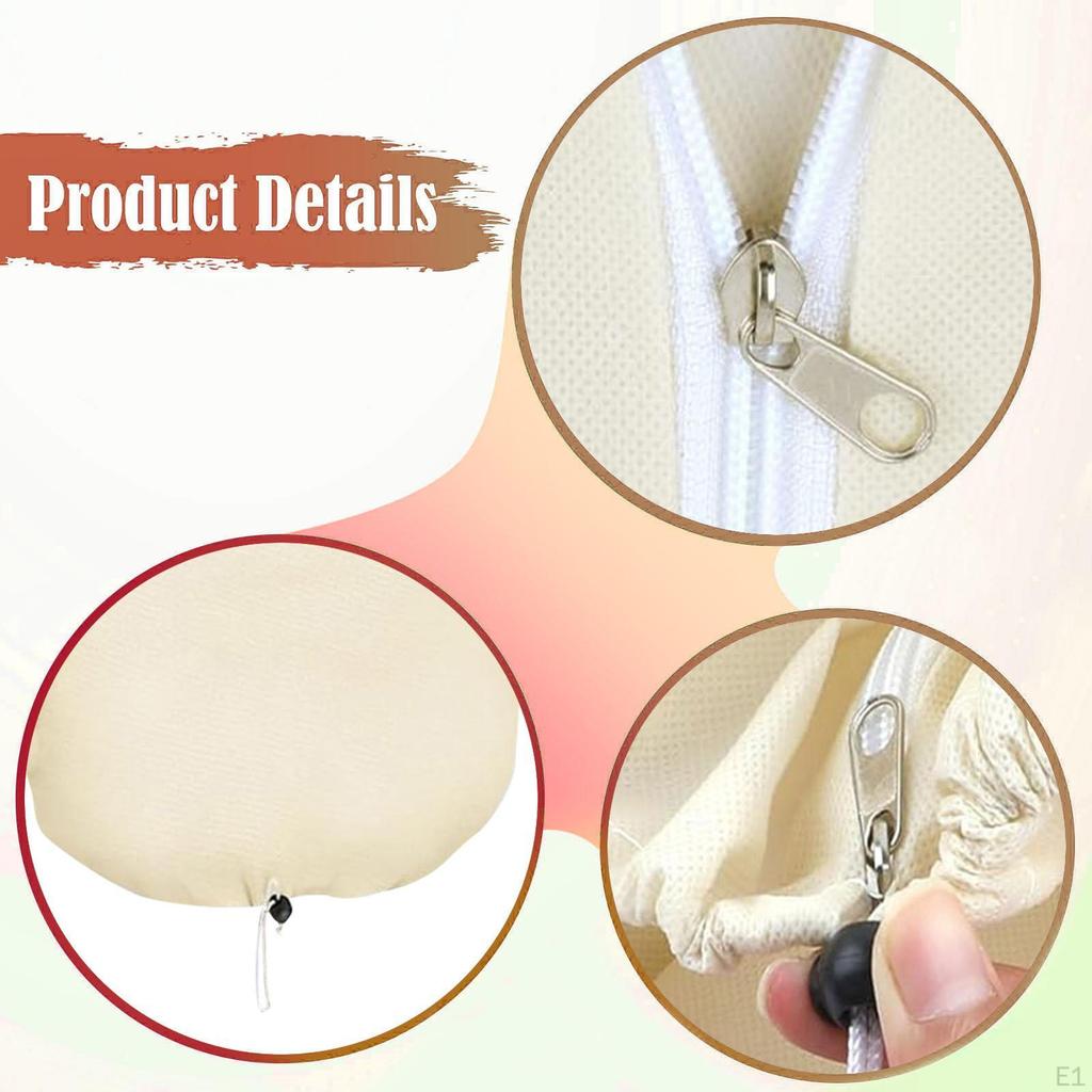 Garden Plant Cover with Drawstring Reusable Breathable Freeze Protection Zipper Protector Guard