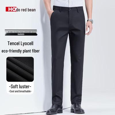 Men's Lyocell Blend Ice Silk Straight Casual Pants