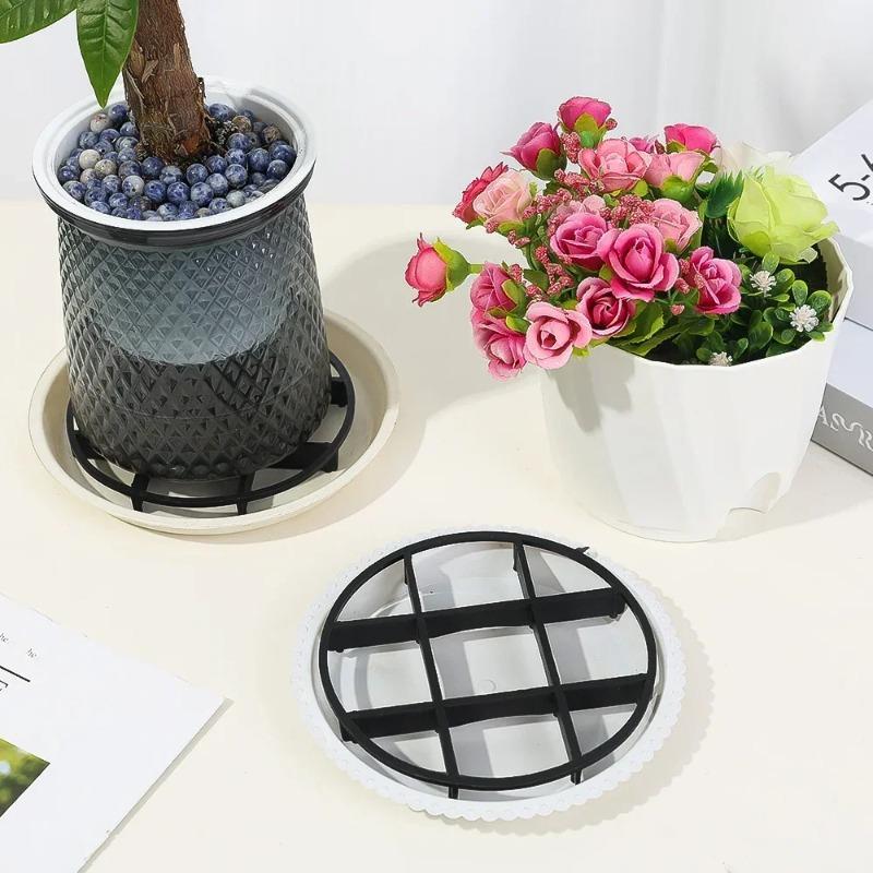 Plastic Flower Pot Drip Trays, Anti-Rot Root Plant Saucers, Indoor Outdoor Garden Bracket Tray for Home Garden Supplies