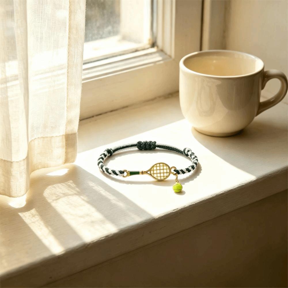 Bracciale Tessuto a Mano Bracciale Tessuto a Mano Design Leggero Bracciale per Coppia Bracciale Racchetta da Tennis per Donne