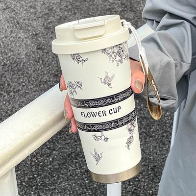Thermosbecher mit Strohhalm, neuer Auto-Wasserbecher für Mädchen, hochwertiger Becher, Büro-Kaffee-Begleitbecher