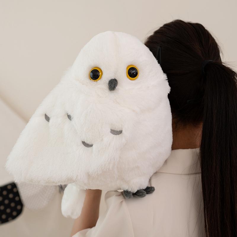 30/36cm Lifelike White Owl Plush Toy Simulation Bird Snowy Owl Toy Realistic Animal Suft Toys Birthday Gift For Boys And Girls