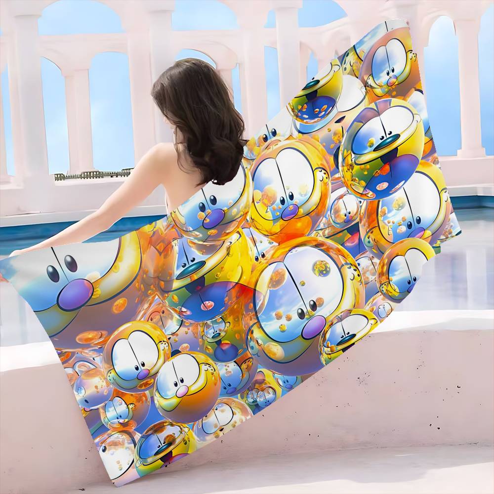 Cartoon G-Garfield Cat Microfiber Printed Beach Towel Mountain Climbing Yoga Beach Swimming Running Absorbent Soft Towel