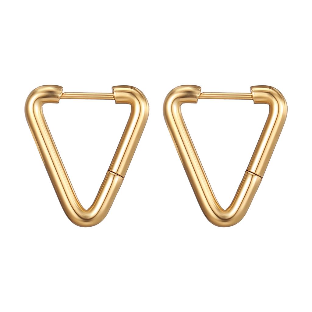 Round Wire Triangular Stainless Steel Ear Buckle Personalized Trend Unisex Titanium Steel Special-shaped Earrings