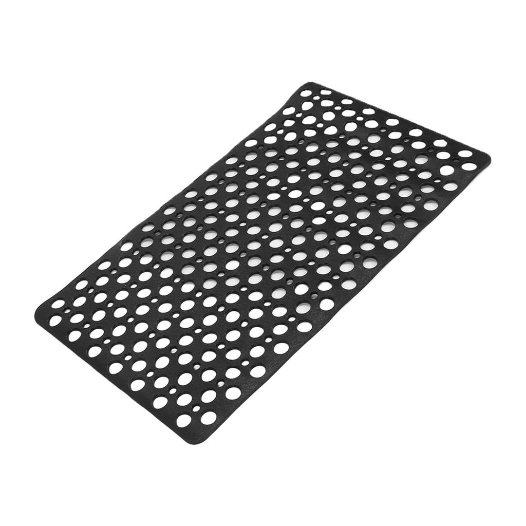 Bathtub Shower Mat TPE Black Non Slip Bath Shower Floor Mat with Drainage Hole Bath Mats for Home