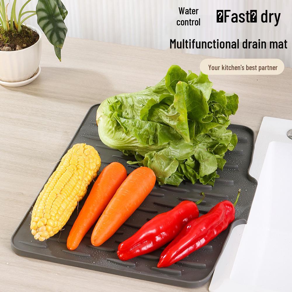 Abtropfmatte aus Silikon: Vielseitiger Küchenabtropfer & Hitzebeständige Thekenmatte zur einfachen Reinigung