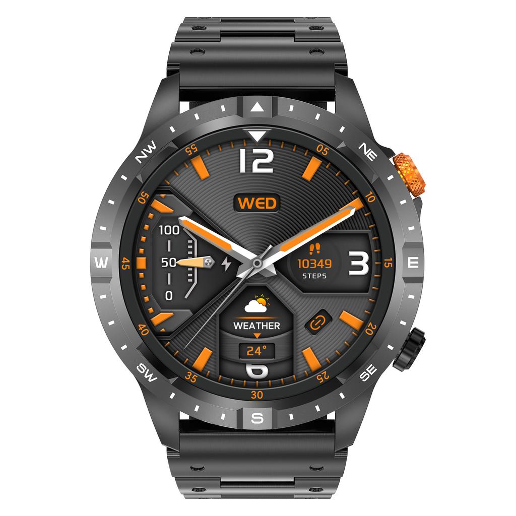 AK57 Waterproof Fitness Bracelet Health Monitor Bluetooth-compatible Call Smart Watch,Steel Strap