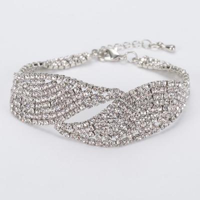 Korean Fashion Diamond Bracelet for Women - European Classic Design, Elegant Alloy