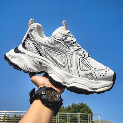 Sneaker Chunky Uomo Scarpa da Corsa di Design Moda Casual Pelle Scamosciata Mesh Traspirante Altezza Aumentata Piattaforma Piatta Scarpe Sportive