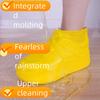 1 Pair Latex Water Proof Shoe Covers Lip-resistant Rubber Rain Boot Rain Gear Overshoes Black Accessories for Outdoor Rainy Day