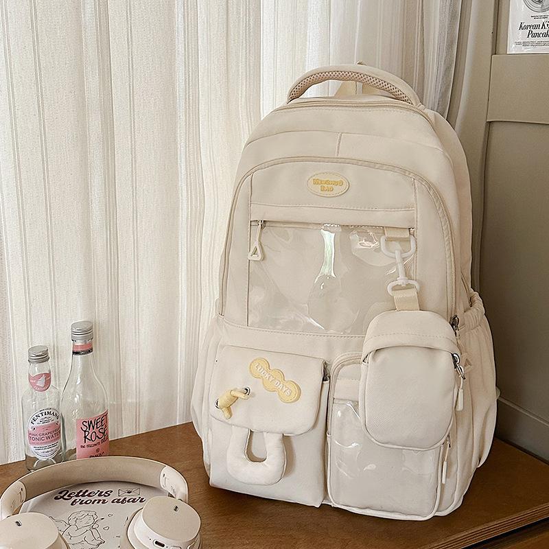 New Japanese ins fresh and sweet contrasting colors splicing bar pain bag girl junior high school students large-capacity backpack