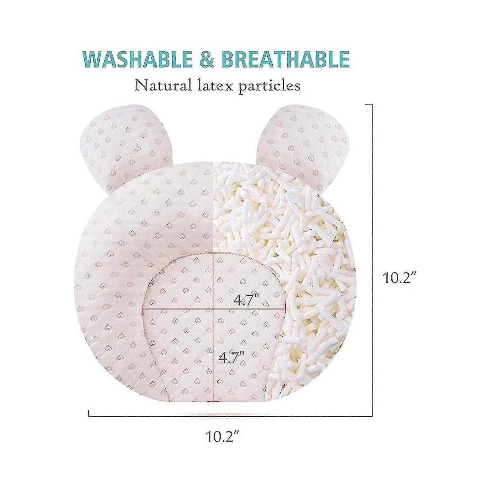 Almofadas Macias para Berço de Bebê Muitar Unissex para Recém-Nascidos Moldagem da Cabeça Suporte para Bebês Dormir Cabeça Almofadas de Dormir com Orelhas de Urso