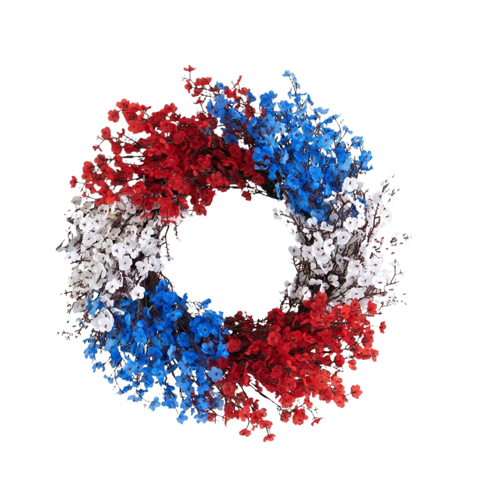 Independence Day Wreath, American Flag Wreath, Rose Wreath, Door Ring Decoration Wreath