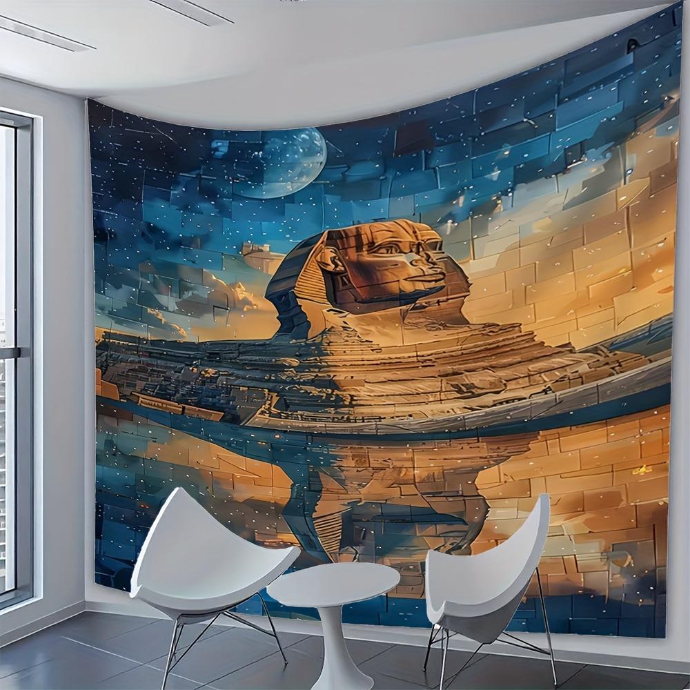 Design Of The Egyptian Sphinx Digital Printing Polyester Wall Tapestry Suitable For Use Living Rooms Bedrooms Offices Bars Party