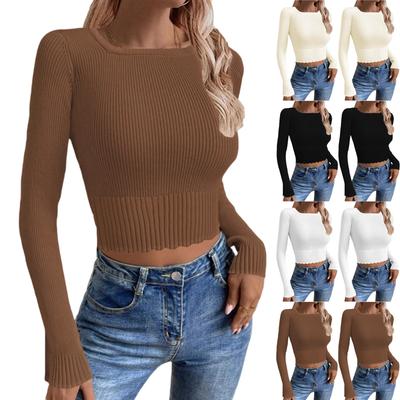 Women's T-Shirt Vintage Floral Print Round Neck Loose Long Sleeve Mid-Length Thumb Leak Top
