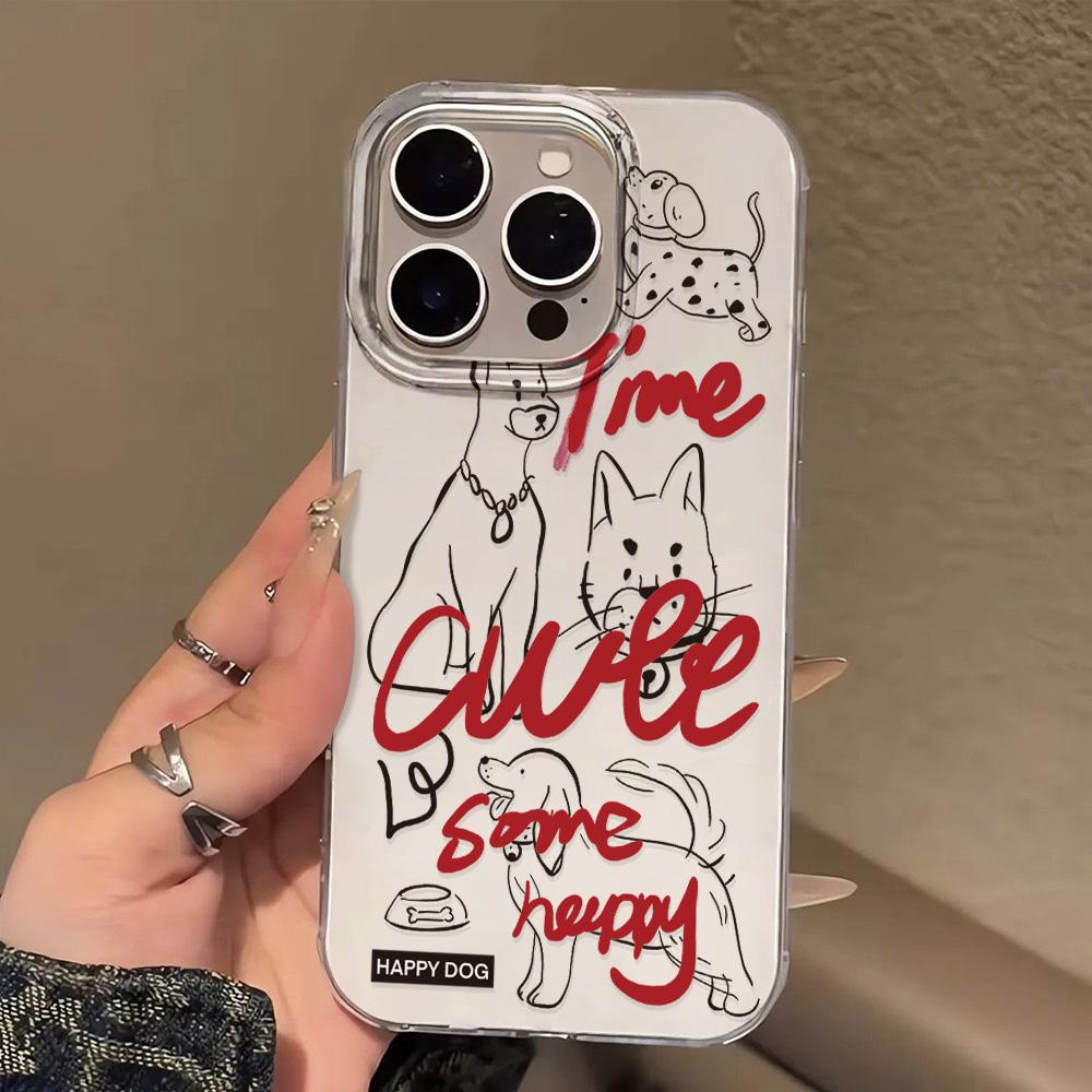 Painted Phone Case for iPhone 12 13 15 16 iPhone 16 12 13 14 15 Pro  14 15 16 Pro Max Coverage Shockproof Anti-Fingerprint Fresh Style Protective Case