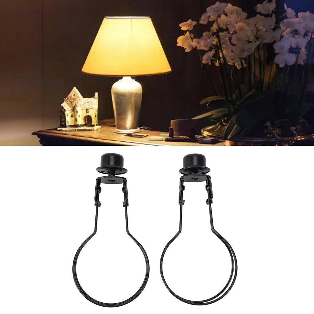Bulb Clip Adapter Metal Wire Rust Proof Clip On Bulb Lampshade Holder with Finial Top for Table Lamp Floor Lamp 2pcs