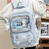 High-value backpack female student versatile niche schoolbag Japanese transparent pain bag large-capacity backpack transparent baby bag