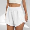 Women's Athletic Shorts High Waisted Running Solid Shorts With Zip Pocket Workout Shorts