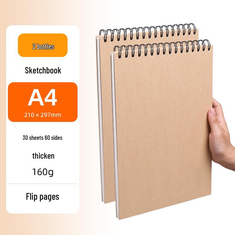 A4 Hardcover Spiralgebunden Verdicktes Skizzenbuch - Zeichenbuch für Kunststudenten mit losen Blättern 8K für die Grundschule.