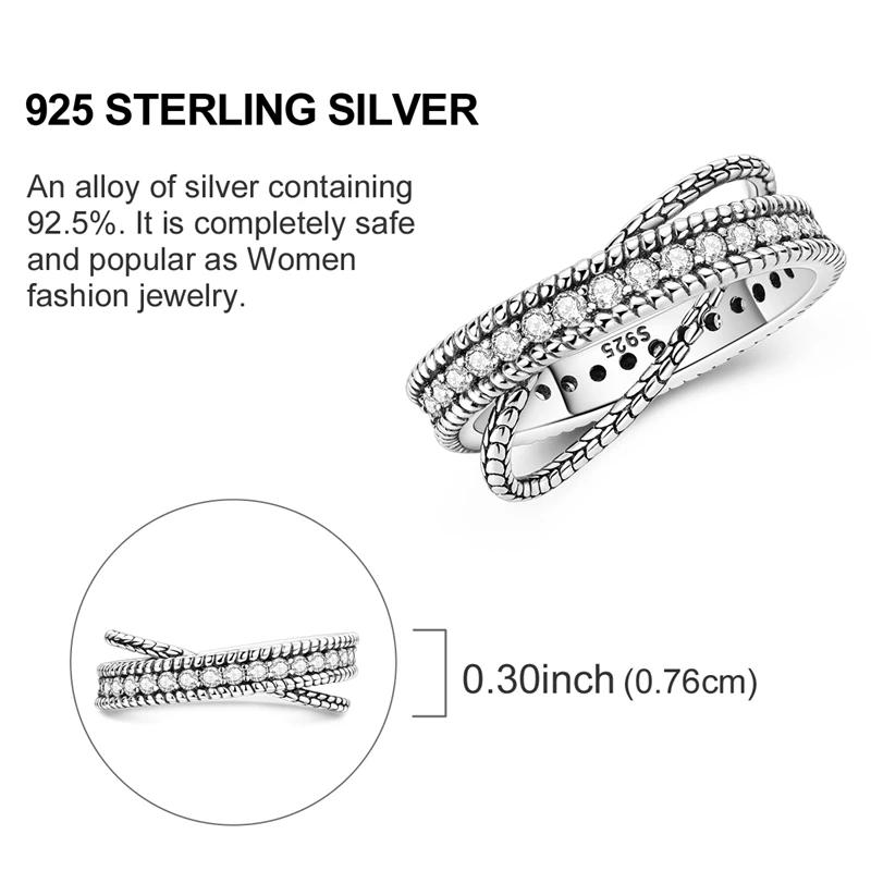 Rings Original 925 Silver Rings Simple Zircon Heart Ring for Wedding Valentine's Day Women Ring Jewelry Gift
