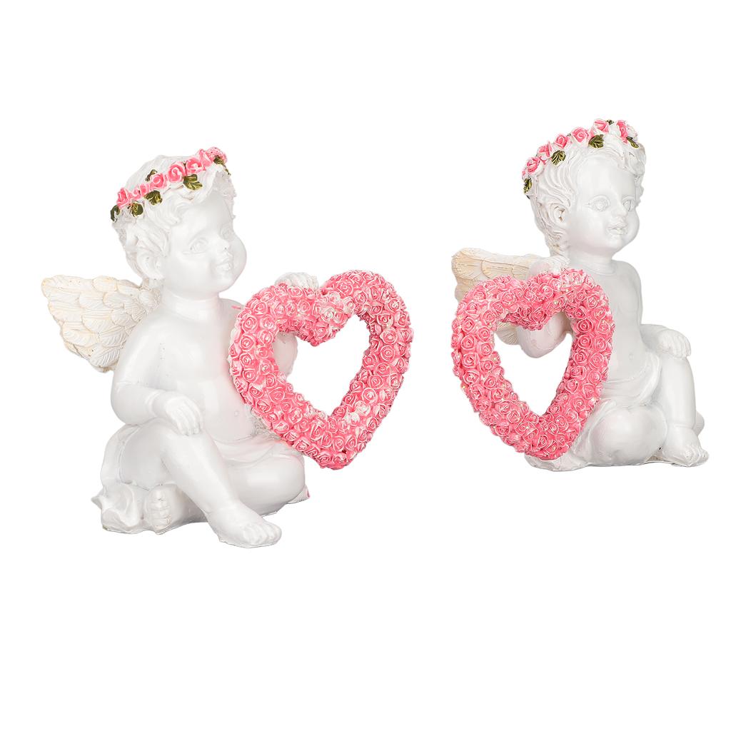 Love Angel Decoration Synthetic Resin Collectible Angel Figurine for Garden Patio Porch Countertop
