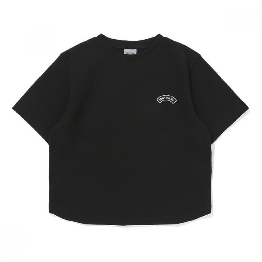 The Coffee Bean   Teeblatt Schwarzes Logo Stickerei Kurzarm T-Shirt ba13Ts06bk