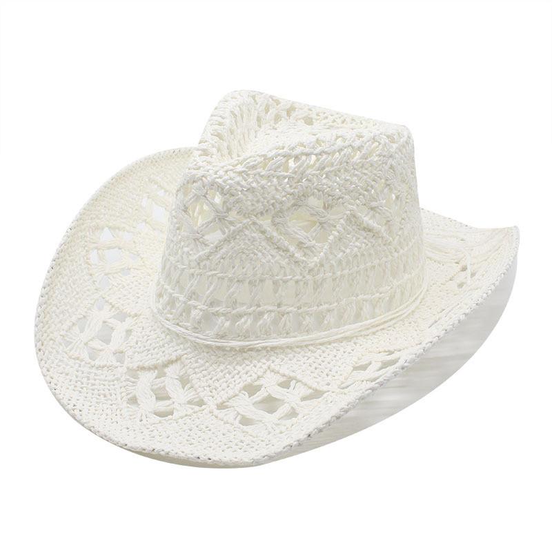 Maranta Handwoven Hollow Out Denim Sun Hat With Wide Brim For Summer Sun Protection