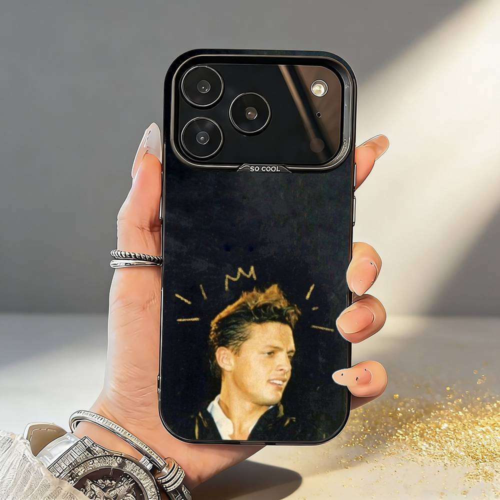

L-Luis M-Miguel Singer Phone Case For iPhone17,16,15,14,13,12,11,Pro,MAX Gray Matte Silicone Black Cover iPhone12