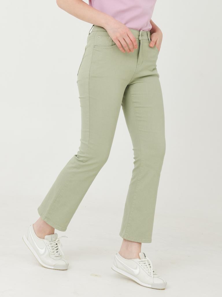 DOYOUKNOWMC 25Ss Thin Cotton Stretch Waistband Semi-Bootcut Lengthen Light Olive Green Pants