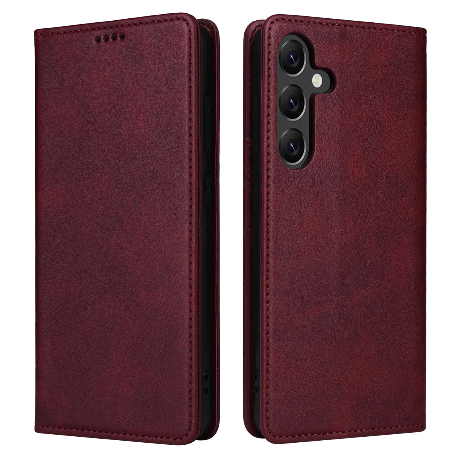 

Чехол для Samsung Galaxy A56 5G с блокировкой RFID, из ПУ кожи, обложка-кошелек для телефона Wine Red