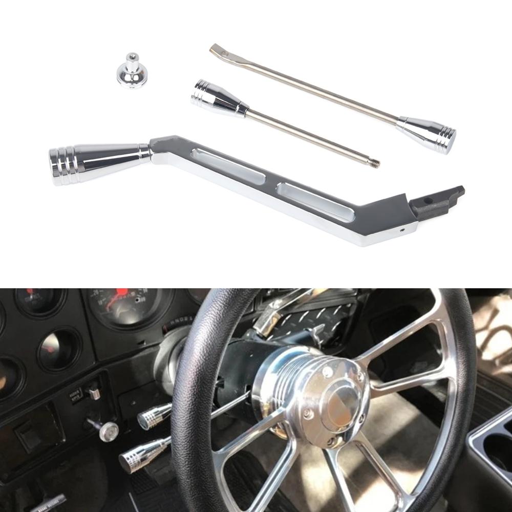 Shifter Lever Turn Signal Hazard Tilt Kit Flasher Knob Polished Billet for Olds Buick 1967-1994 Aluminum Alloy GM Column