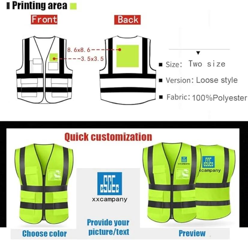 High Visibility Safety Vest Custom Your Logo For Free Protective Workwear With Reflective Strips Outdoor Work Traffic Vests
